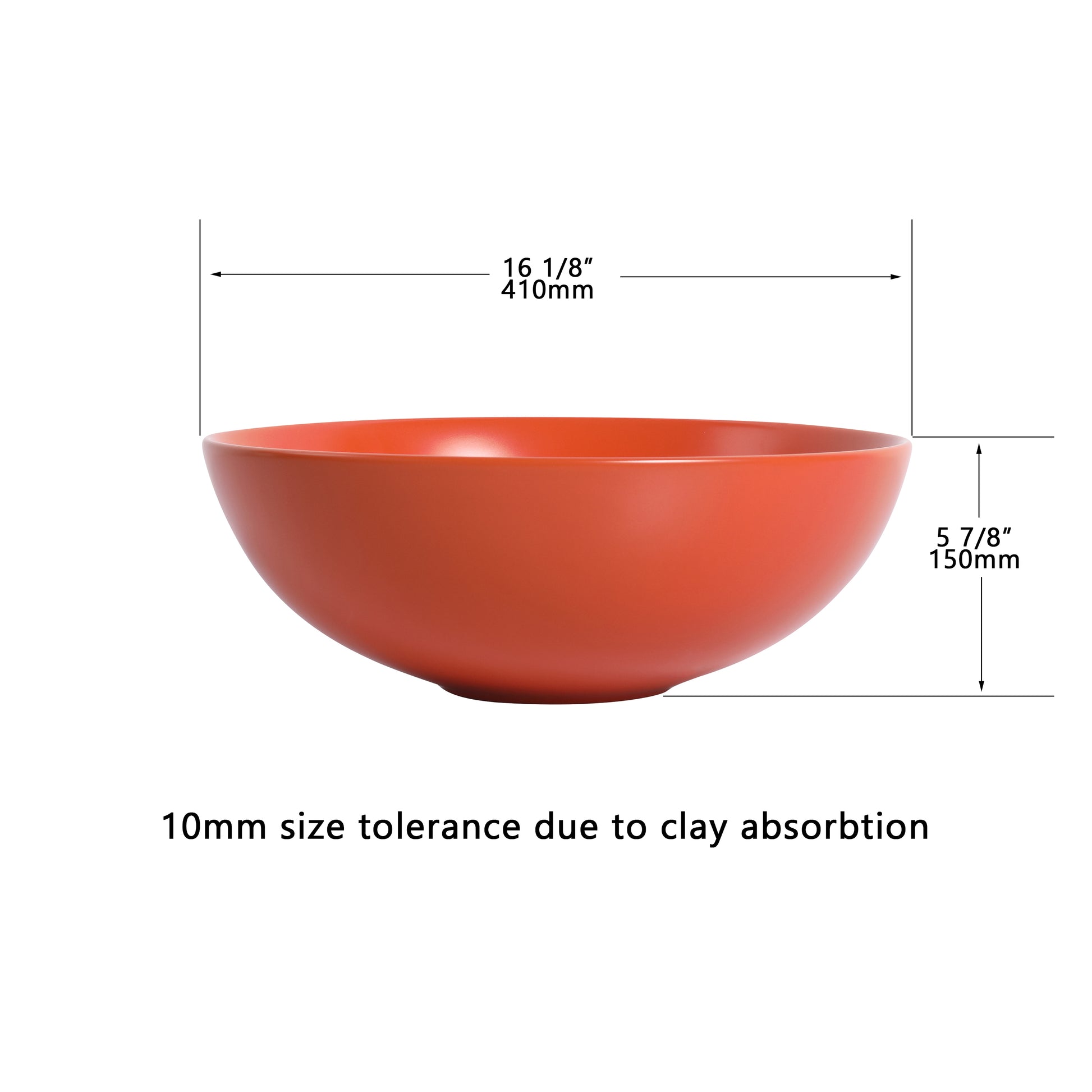 Ceramic Countertop Art Wash Basin, Vessel Sink Matt Hermes Orange Orange Ceramic