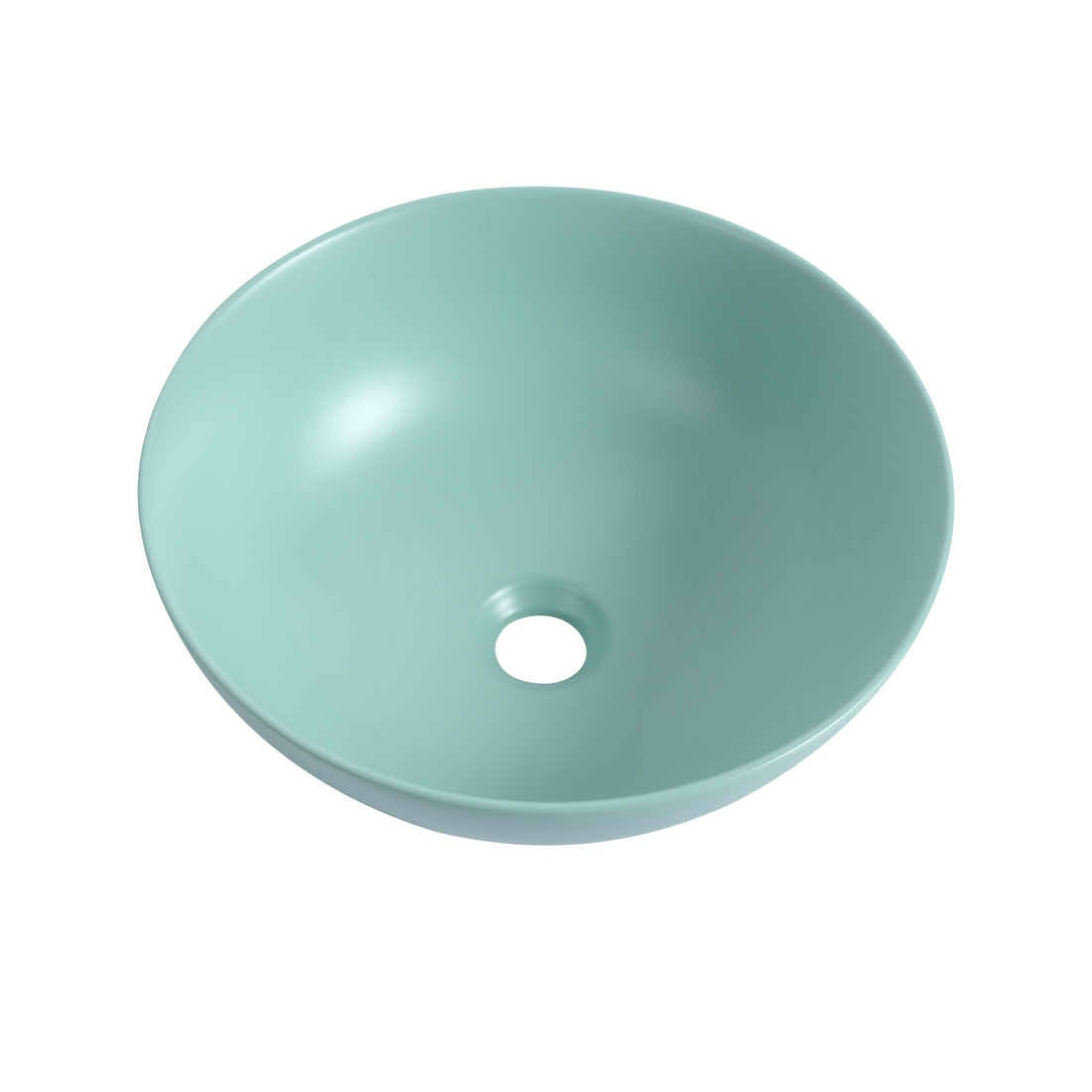 Ceramic Countertop Art Wash Basin, Vessel Sink Matt Light Green Light Green Ceramic