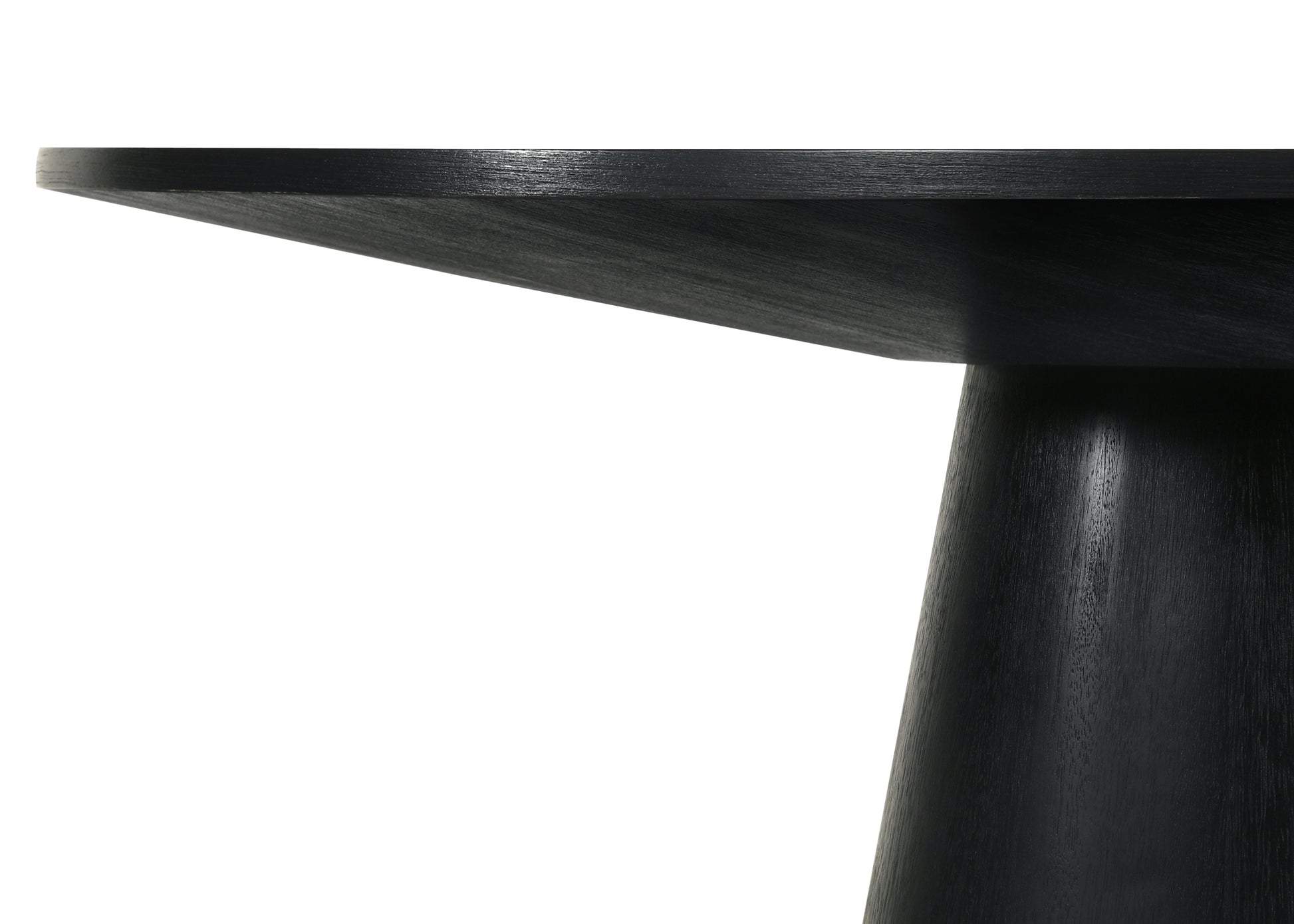 Jasper Ebony Black 59" Wide Contemporary Round Dining Table Black Solid Wood Mdf
