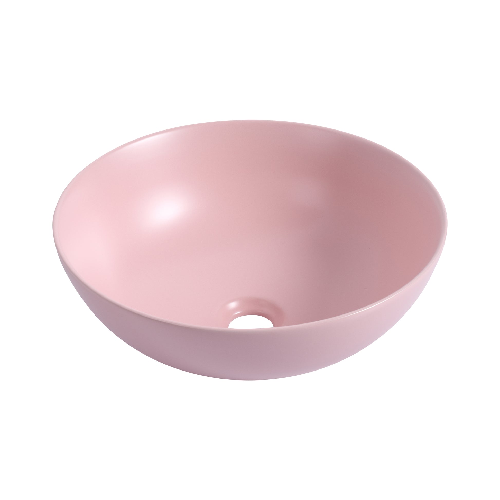 Ceramic Countertop Art Wash Basin, Vessel Sink Matt Light Pink Pink Ceramic