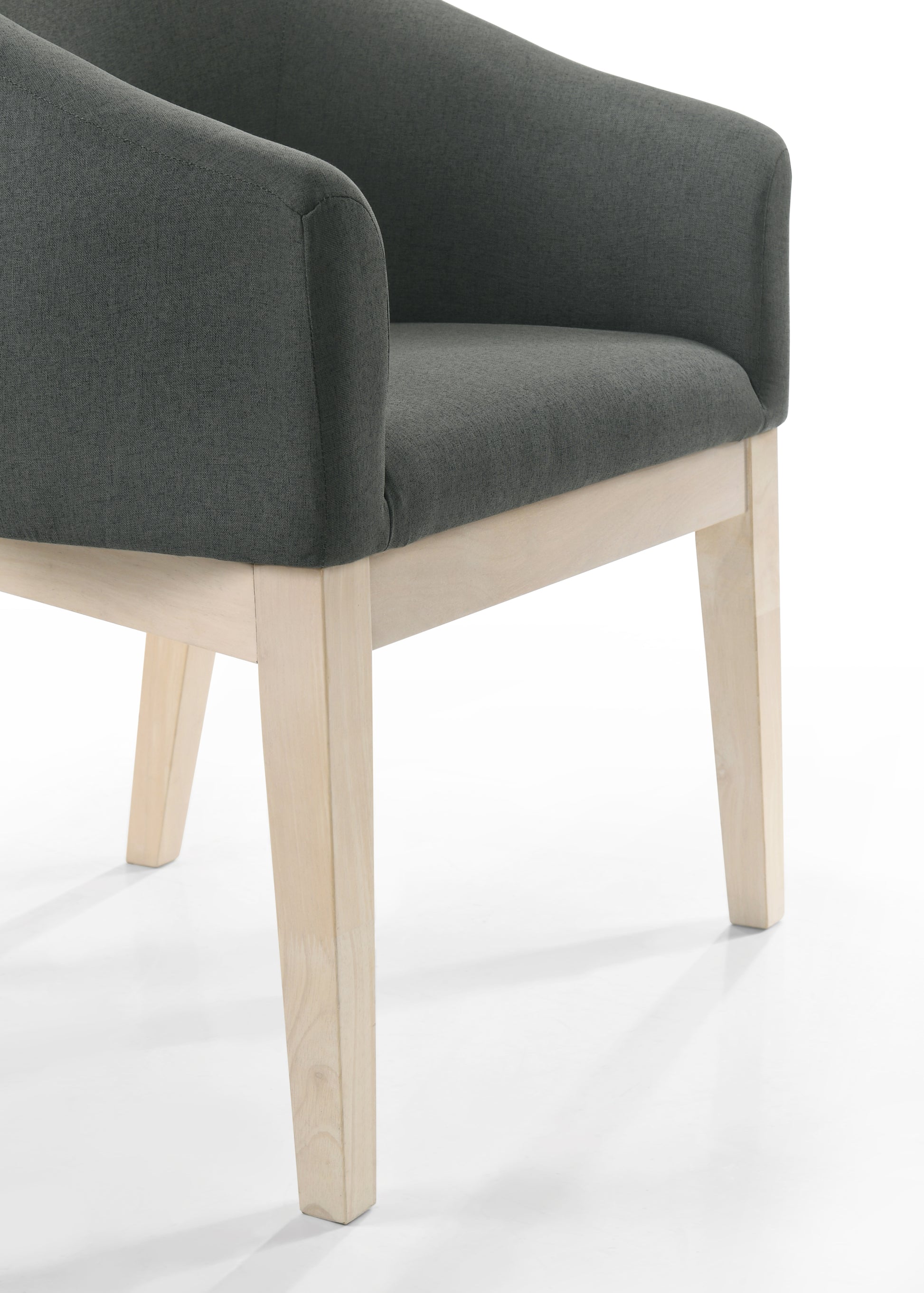 Jasper 59" White 3 Piece Round Dining Table Set With Gray Barrel Chairs White Wood