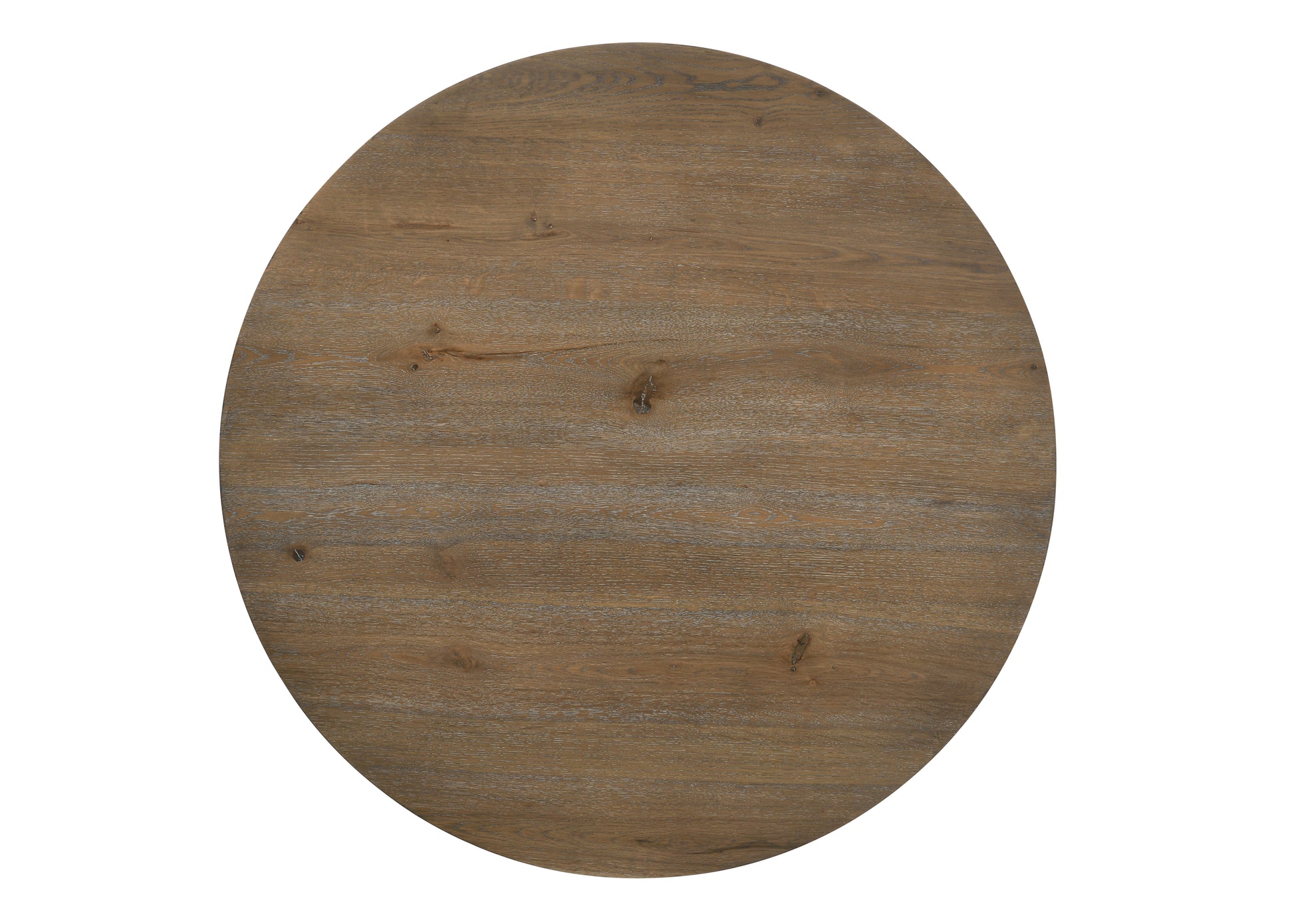 Brutus 47" Vintage Walnut 47" Wide Contemporary Round Dining Table With Wheat Colored Base Walnut Solid Wood Mdf