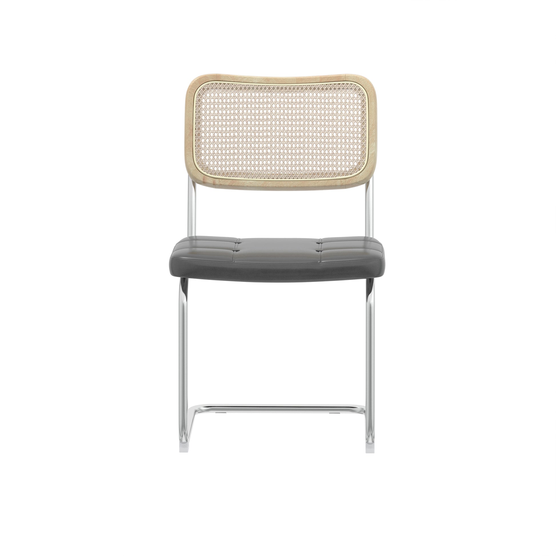 Set Of 4, Leather Dining Chair With High Density Sponge, Rattan Chair For Dining Room, Living Room, Bedroom, Gray Gray Pu