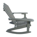 Reclining Wooden Outdoor Rocking Adirondack Chair,Walnut Grey Solid Wood