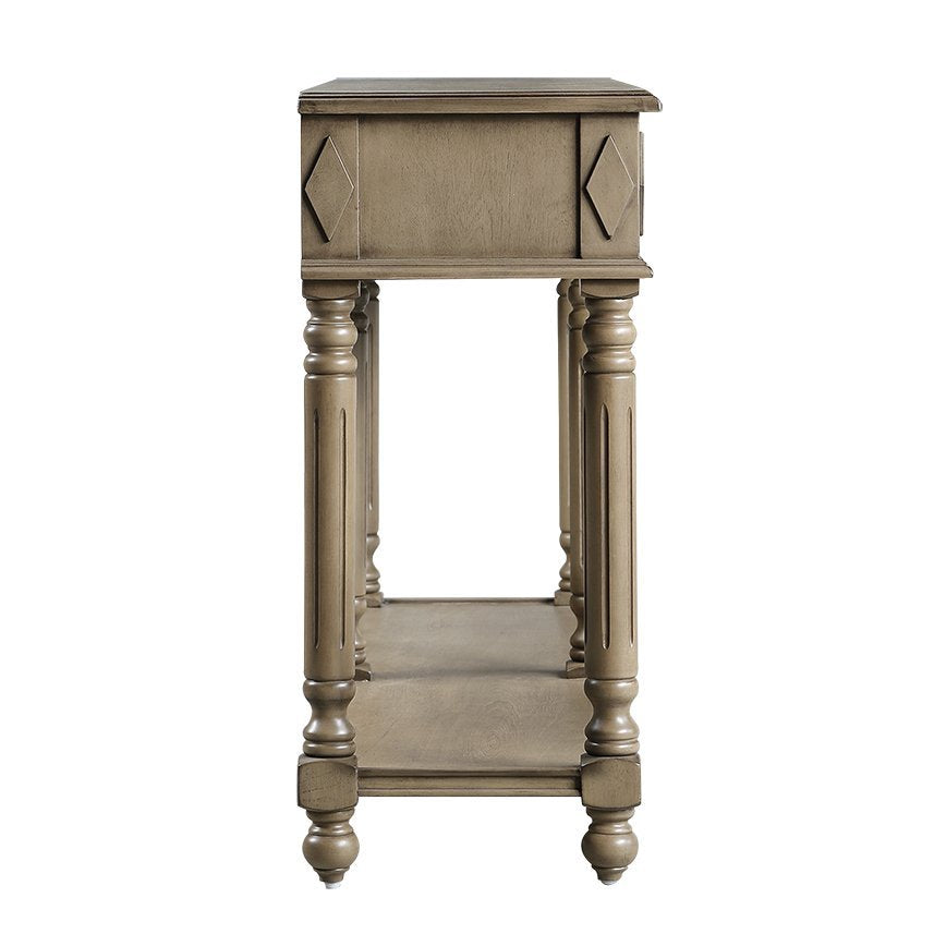 Retro Console Table Entryway Table 58" Long Sofa Table With 2 Drawers In Same Size And Bottom Shelf For Storage Rustic Rustic Brown Solid Wood