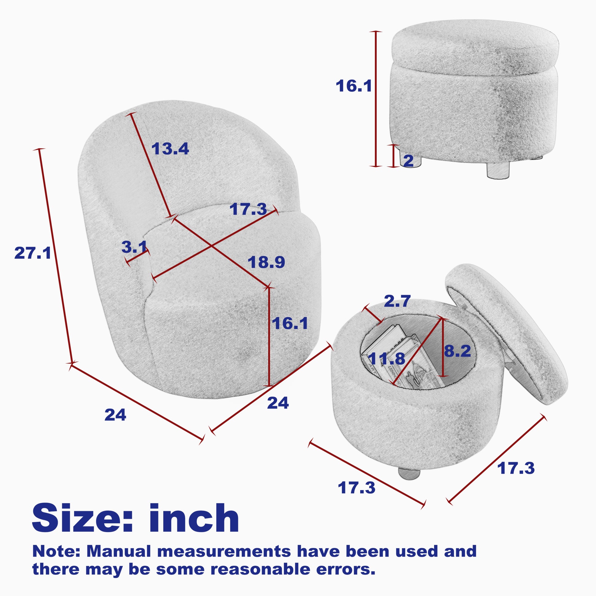 Video Welike Swivel Barrel Chair, Living Room Swivel Chair With Round Storage Chair, 360 Swivel Club Chair, Nursery, Bedroom, Office, Hotel With Upholstered Modern Armchair, Teddy Fabric White Teddy Foam Fabric