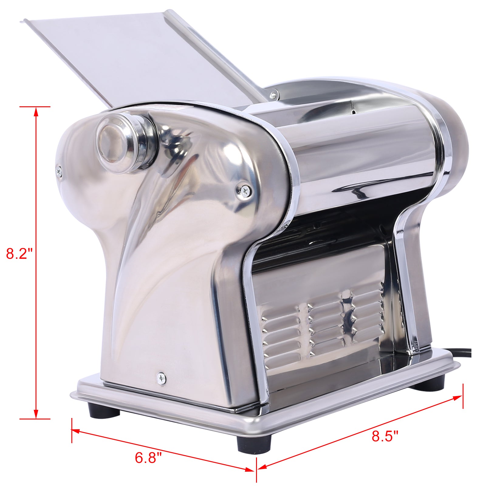Electric Pasta Maker Noodle Maker Pasta Making Machine Dough Roller Cutter Thickness Adjustable Stainless Steel Us 110V 135W One Blade 2.5Mm Round Noodle Silver Stainless Steel