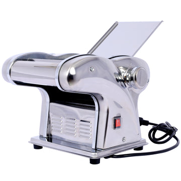 Electric Pasta Maker Noodle Maker Pasta Making Machine Dough Roller Cutter Thickness Adjustable Stainless Steel Us 110V 135W 3 Blades Type 2.5Mm Round 4Mm Flat 9Mm Wide Noodle Silver Stainless Steel