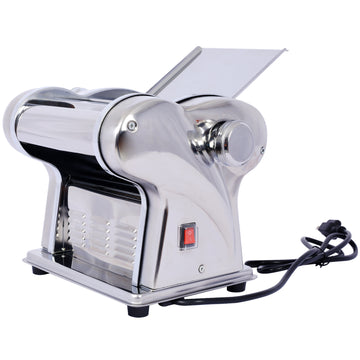 Electric Pasta Maker Noodle Maker Pasta Making Machine Dough Roller Cutter Thickness Adjustable Stainless Steel Us 110V 135W 2 Blades Type 1.5Mm Round Noodle 4Mm Flat Noodle Silver Stainless Steel