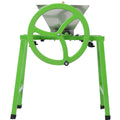 7L Manual Juicer Grinder With Stand,Portable Fruit Crusher With Wheel Stainless Steel Fruit Scratter Pulper For Wine And Cider Pressing Green Steel