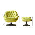 Swivel Leisure Chair Lounge Chair Velvet Apple Green Color With Ottoman Green Velvet