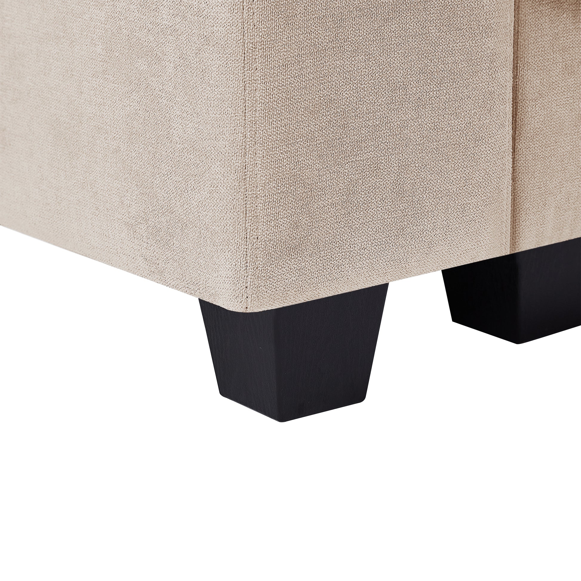 Modern Large L Shape Feather Filled Sectional Sofa, Convertible Sofa Couch With Reversible Chaise For Living Room Beige Chenille 5 Seat