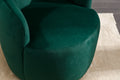 Velvet Fabric Swivel Accent Armchair Barrel Chair With Black Powder Coating Metal Ring,Green Green Foam Velvet