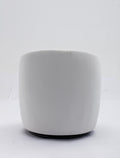 Velvet Fabric Swivel Accent Armchair Barrel Chair With Black Powder Coating Metal Ring,White White Foam Velvet