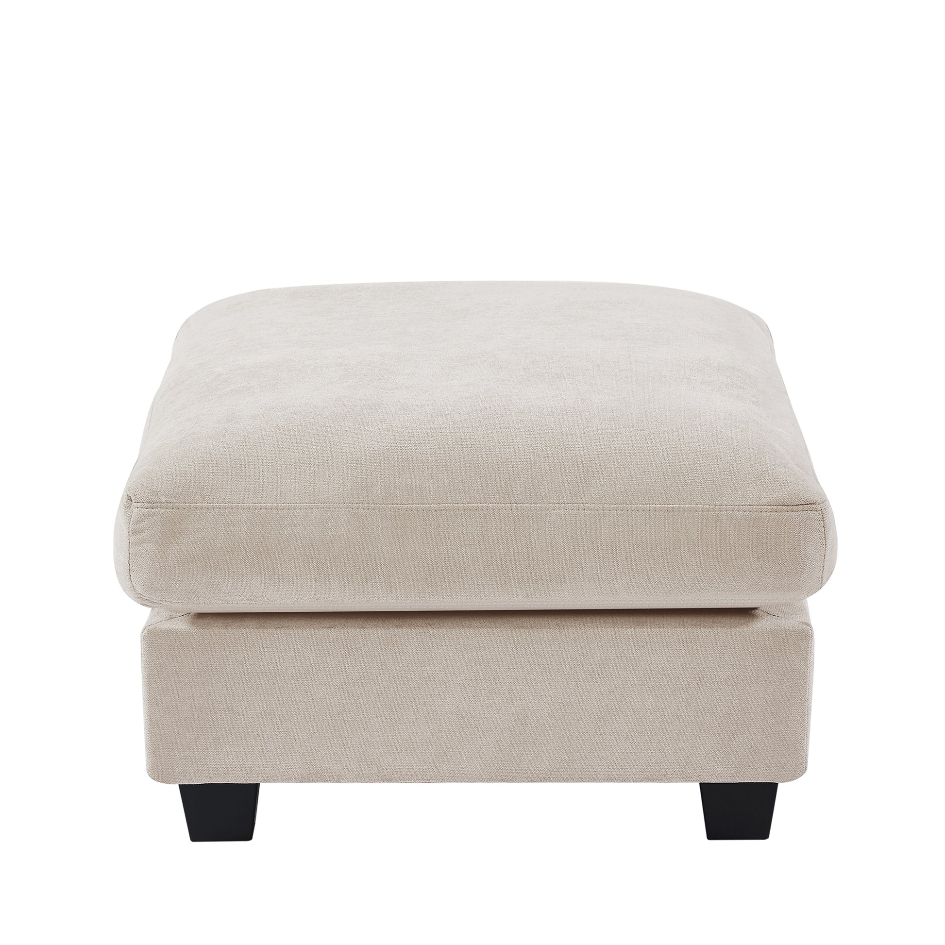 Modern Large L Shape Feather Filled Sectional Sofa, Convertible Sofa Couch With Reversible Chaise For Living Room Beige Chenille 5 Seat