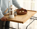 Oak Hotel Restaurant Cart Small Dining Car 30.7 Inches White Rubber And Carbon Steel Materials 30.71Inch Oak Metal & Wood