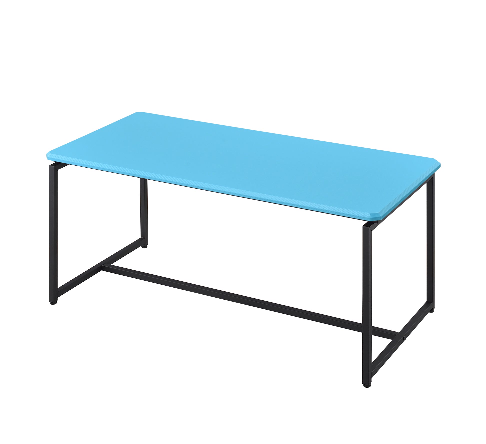 Gt 3 Piece Blue Carbon Fiber Wrap Coffee Table And End Table Set Blue Metal