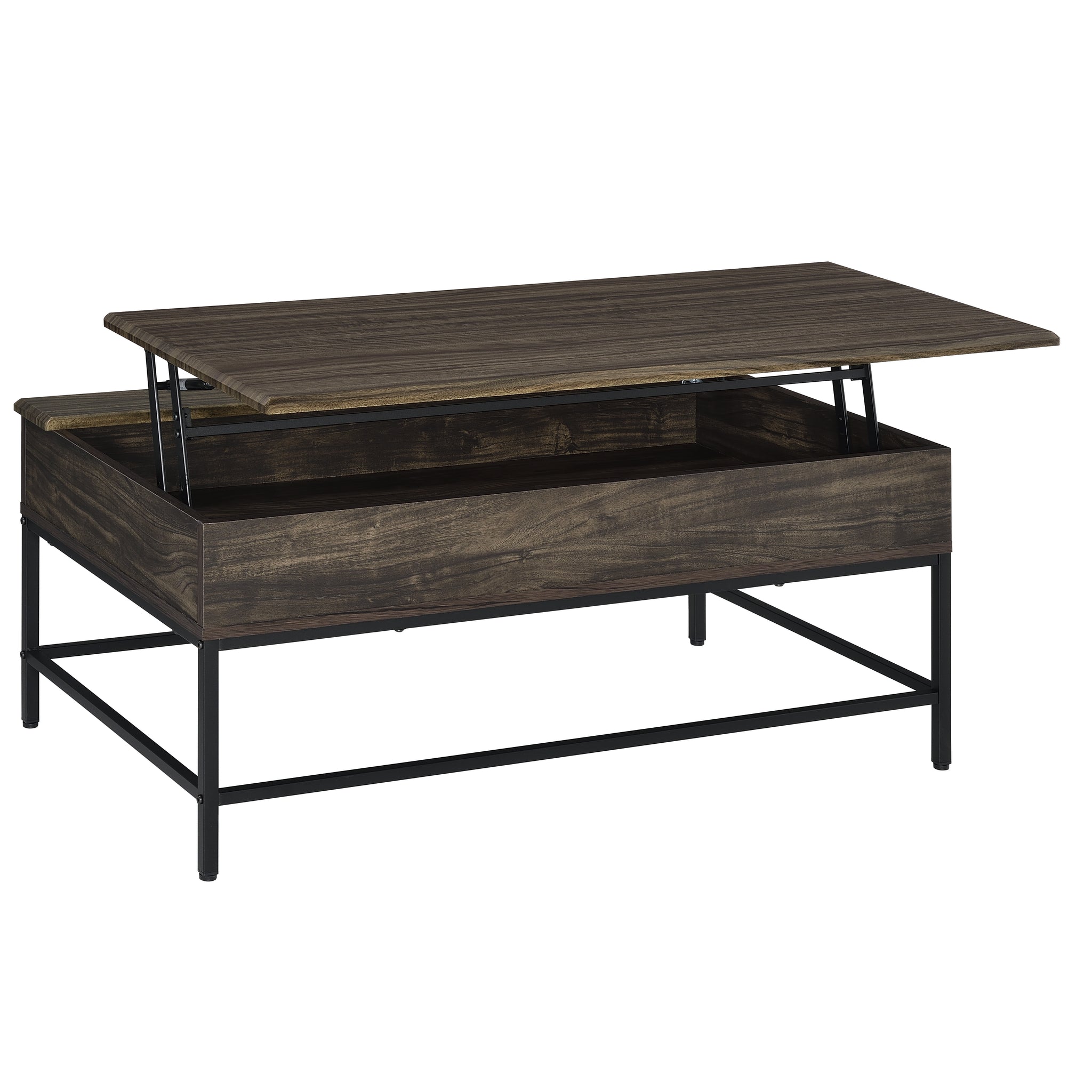 Cliff 3 Piece Brown Lift Top Coffee And End Table Set Brown Mdf