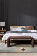 Boucle Fabric Loveseat Ottoman Footstool Bedroom Bench Shoe Bench With Gold Metal Legs,Coffee Brown Brown Foam Boucle