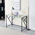 Tempered Clear Glass Computer Desk, Laptop Desk Transparent Glass Laptop Table, Small Study Desk Transparent Glass