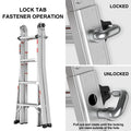Multi Position Foldable Engineering Multifunctional Aluminum Alloy Ladder A Type Ladder Straight Ladder 17Ft For Home Silver Pc Aluminium