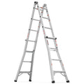 Multi Position Foldable Engineering Multifunctional Aluminum Alloy Ladder A Type Ladder Straight Ladder 17Ft For Home Silver Pc Aluminium