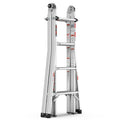 Multi Position Foldable Engineering Multifunctional Aluminum Alloy Ladder A Type Ladder Straight Ladder 17Ft For Home Silver Pc Aluminium