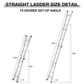 Multi Position Foldable Engineering Multifunctional Aluminum Alloy Ladder A Type Ladder Straight Ladder 17Ft For Home Silver Pc Aluminium