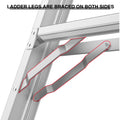 Multi Position Foldable Engineering Multifunctional Aluminum Alloy Ladder A Type Ladder Straight Ladder 17Ft For Home Silver Pc Aluminium