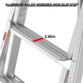 Multi Position Foldable Engineering Multifunctional Aluminum Alloy Ladder A Type Ladder Straight Ladder 17Ft For Home Silver Pc Aluminium