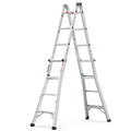 Multi Position Foldable Engineering Multifunctional Aluminum Alloy Ladder A Type Ladder Straight Ladder 17Ft For Home Silver Pc Aluminium