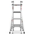 Multi Position Foldable Engineering Multifunctional Aluminum Alloy Ladder A Type Ladder Straight Ladder 17Ft For Home Silver Pc Aluminium