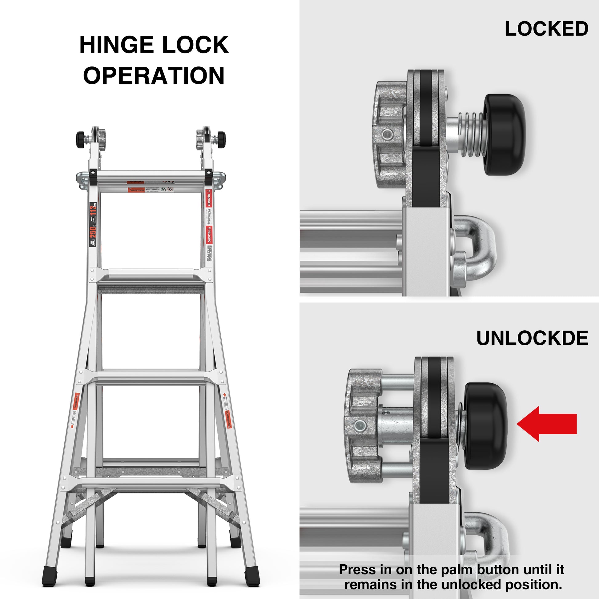 Multi Position Foldable Engineering Multifunctional Aluminum Alloy Ladder A Type Ladder Straight Ladder 17Ft For Home Silver Pc Aluminium