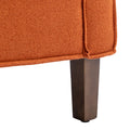 Coolmore Accent Chair With Ottoman, Mid Century Modern Barrel Chair Upholstered Club Tub Round Arms Chair For Living Room Orange Linen
