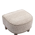 Coolmore Accent Chair With Ottoman, Mid Century Modern Barrel Chair Upholstered Club Tub Round Arms Chair For Living Room Leopard Gray Chenille