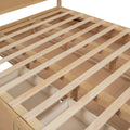 Queen Size Wood Platform Bed With Underneath Storage And 2 Drawers, Wood Color Box Spring Not Required Queen Natural Wood Bedroom Bed Frame Solid Wood Mdf