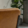Brown Modern Simple Style Dining Chair Pu Leather Black Metal Pipe Dining Room Furniture Chair Set Of 2 Brown Pu Leather
