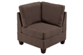 Modular Sectional 6Pc Set Living Room Furniture U Sectional Couch Black Coffee Linen Like Fabric 2X Corner Wedge 2X Armless Chairs And 2X Ottomans Coffee Wood Primary Living Space Cushion Back
