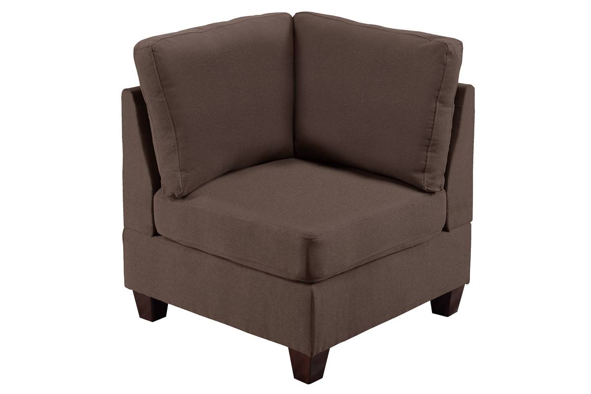 Modular Sectional 6Pc Set Living Room Furniture U Sectional Couch Black Coffee Linen Like Fabric 2X Corner Wedge 2X Armless Chairs And 2X Ottomans Coffee Wood Primary Living Space Cushion Back