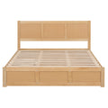 Queen Size Wood Platform Bed With Underneath Storage And 2 Drawers, Wood Color Box Spring Not Required Queen Natural Wood Bedroom Bed Frame Solid Wood Mdf