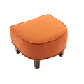 Coolmore Accent Chair With Ottoman, Mid Century Modern Barrel Chair Upholstered Club Tub Round Arms Chair For Living Room Orange Linen