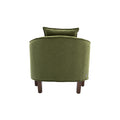 Coolmore Accent Chair With Ottoman, Mid Century Modern Barrel Chair Upholstered Club Tub Round Arms Chair For Living Room Olive Linen