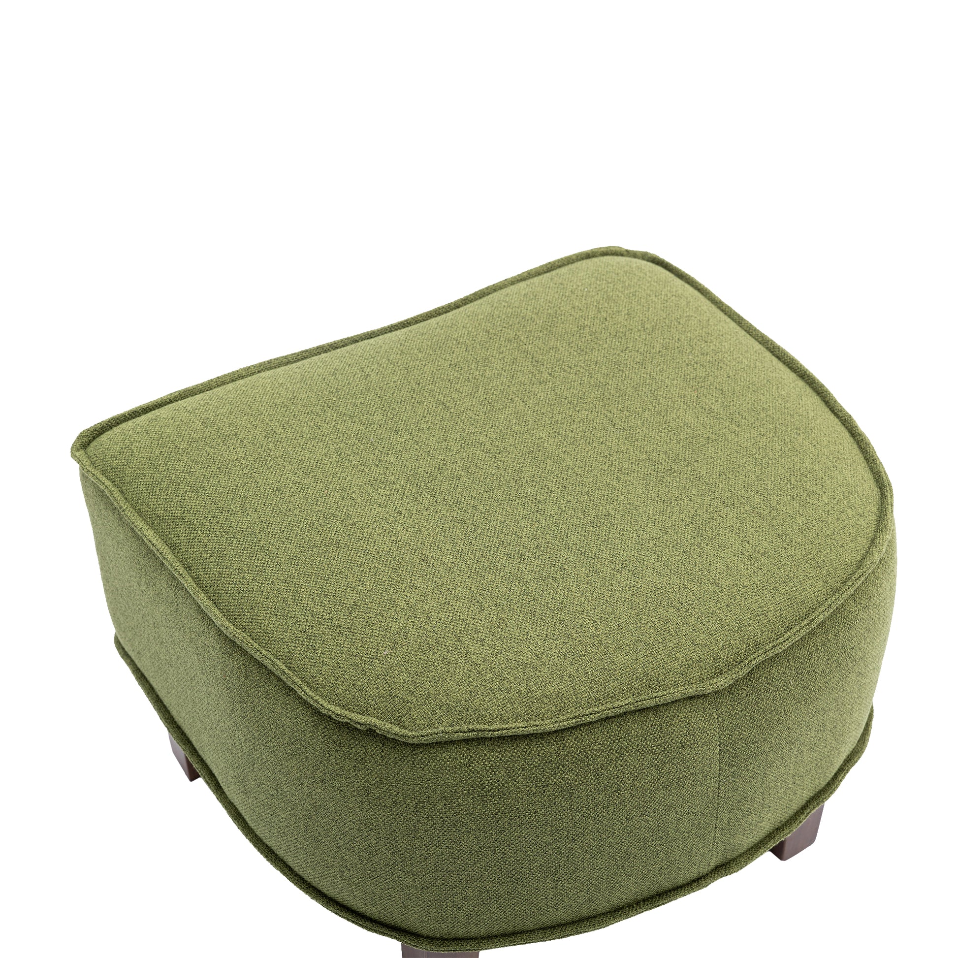 Coolmore Accent Chair With Ottoman, Mid Century Modern Barrel Chair Upholstered Club Tub Round Arms Chair For Living Room Olive Linen