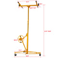 Drywall Lift Panel 13' Lift Drywall Panel Hoist Jack Lifter,Yellow Yellow Steel