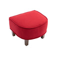 Coolmore Accent Chair With Ottoman, Mid Century Modern Barrel Chair Upholstered Club Tub Round Arms Chair For Living Room Red Linen