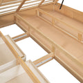 Full Size Wood Platform Bed With Underneath Storage And 2 Drawers, Wood Color Box Spring Not Required Full Natural Wood Bedroom Bed Frame Solid Wood Mdf