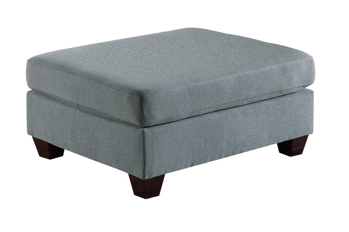 Living Room Furniture Cocktail Ottoman Grey Linen Like Fabric 1Pc Plush Ottoman Wooden Legs Grey Primary Living Space Grey Solid Contemporary,Modern,Transitional Fabric