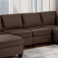 Modular Sectional 6Pc Set Living Room Furniture U Sectional Couch Black Coffee Linen Like Fabric 2X Corner Wedge 2X Armless Chairs And 2X Ottomans Coffee Wood Primary Living Space Cushion Back