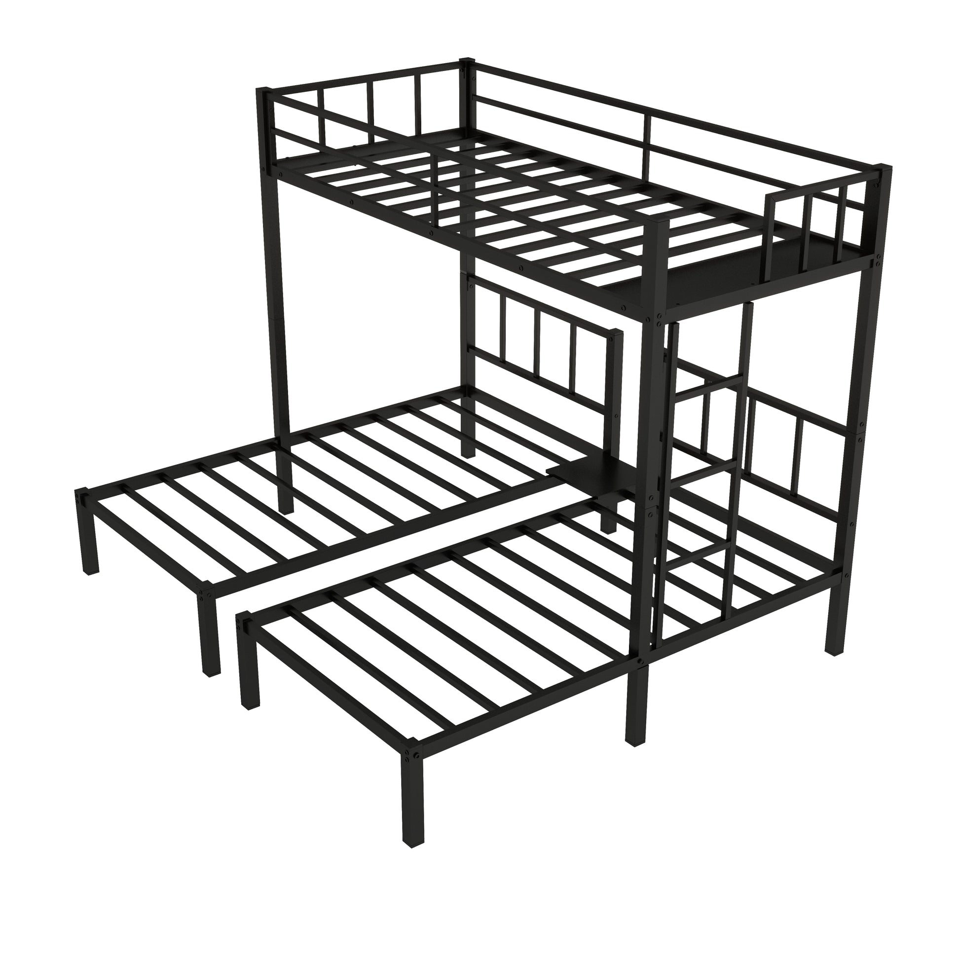 Twin Over Twin & Twin Bunk Beds For 3, Twin Xl Over Twin & Twin Bunk Bed Metal Triple Bunk Bed, Black Pre Sale Date: June 10Th Black Metal