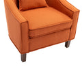Coolmore Accent Chair With Ottoman, Mid Century Modern Barrel Chair Upholstered Club Tub Round Arms Chair For Living Room Orange Linen